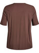 FLASH - Short-sleeved woven blouse with round neck, Brown, Packshot image number 1