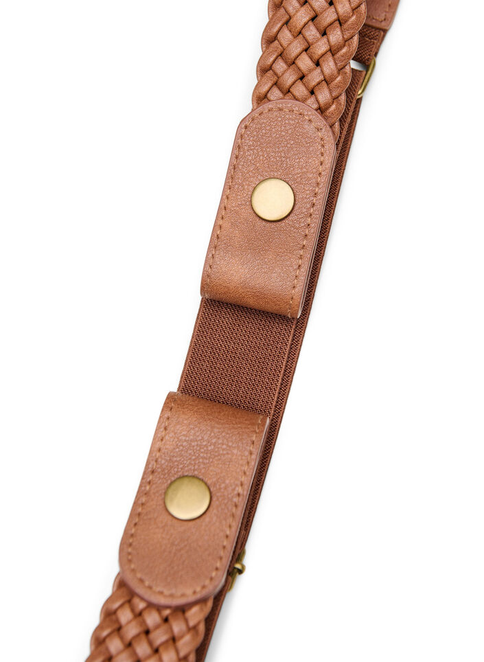 Braided elastic belt, Brown, Packshot image number 3