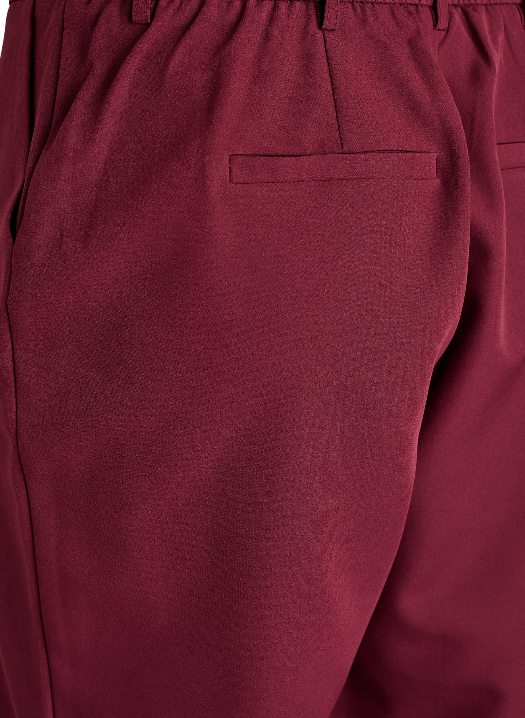 Zizzifashion Trousers with pockets and straight legs, Red, Packshot image number 3