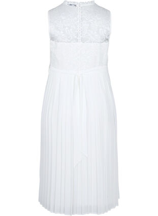 Sleeveless wedding dress with lace and pleat, Star White, Packshot image number 1