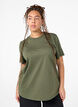 Basic cotton T-shirt with round neck, Green, Model image number 0