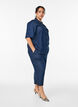Short-sleeved denim-look lyocell shirt, Blue, Model image number 1