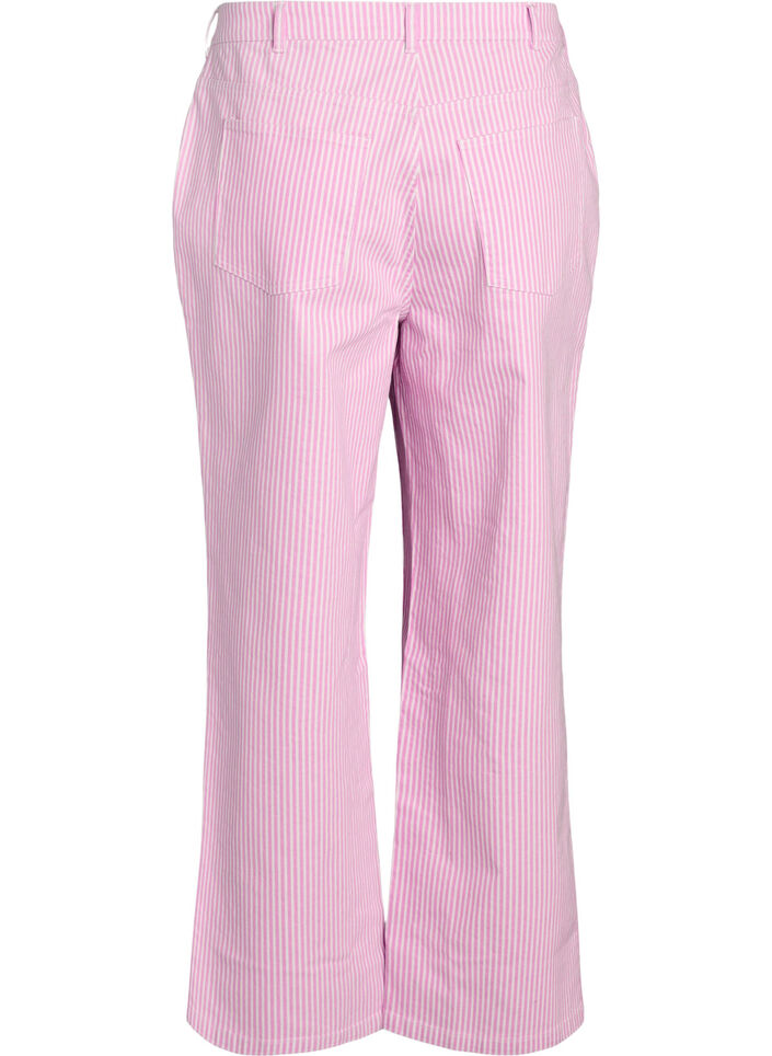 Coloured Myra jeans with stripes and wide legs, Pink, Packshot image number 1