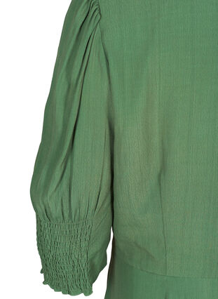 Viscose dress with 3/4 length sleeves, Dark Ivy, Packshot image number 3