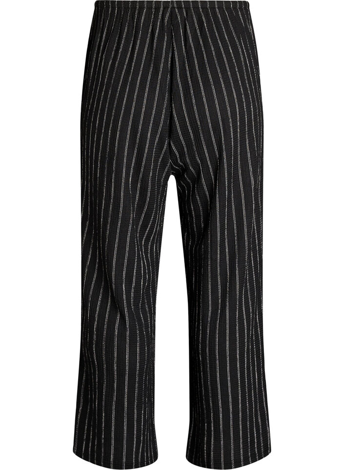 Wide-leg trousers in a light textured fabric, Black, Packshot image number 1