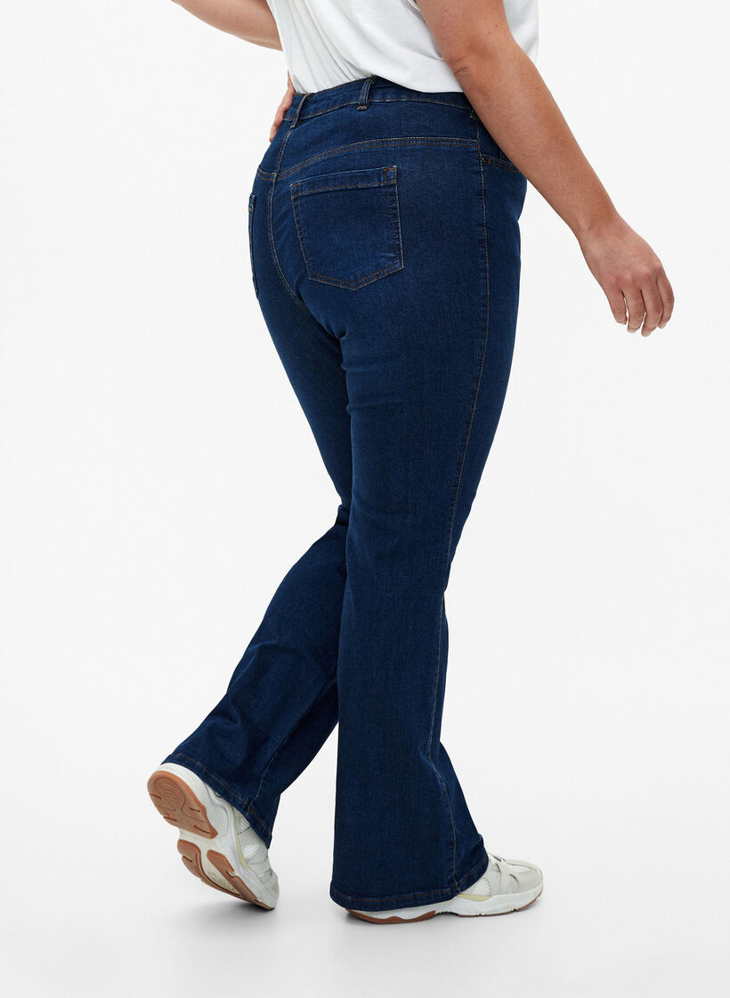 High-waisted Ellen bootcut jeans, Blue, Model image number 3