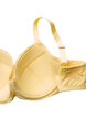Padded bra with lace and dobby texture, Yellow, Packshot image number 3