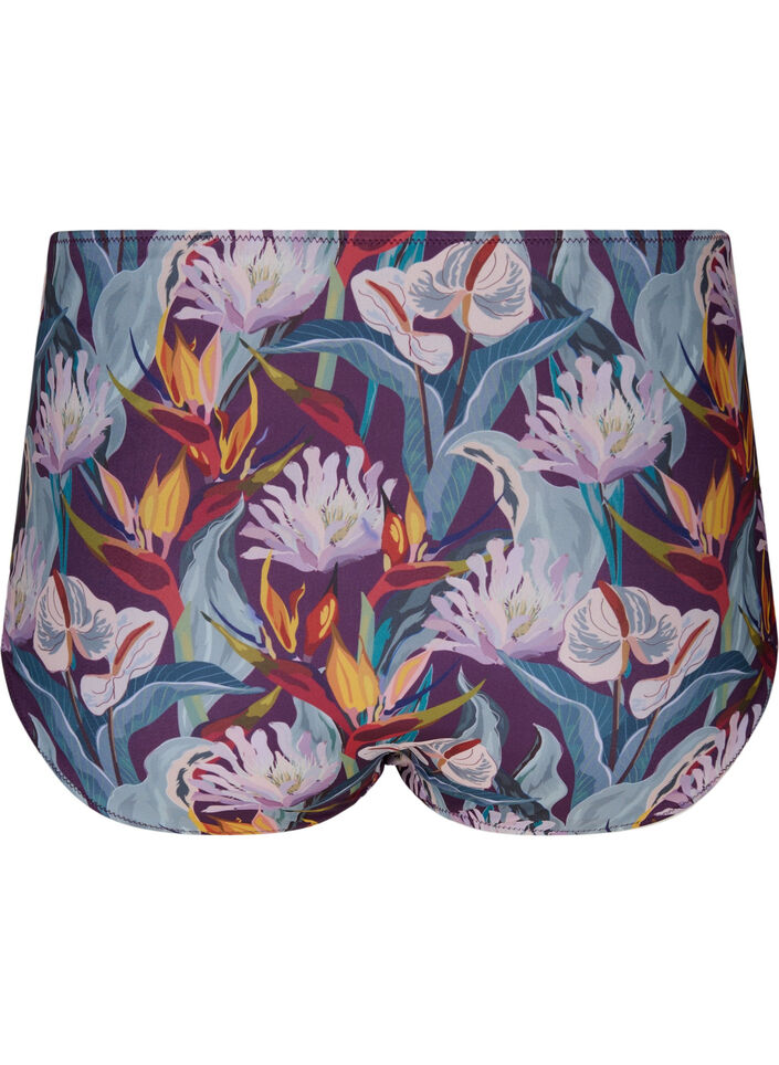 High-waisted bikini bottoms with print, Green, Packshot image number 1