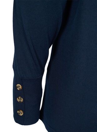 Long-sleeved blouse with button details, Night Sky, Packshot image number 3