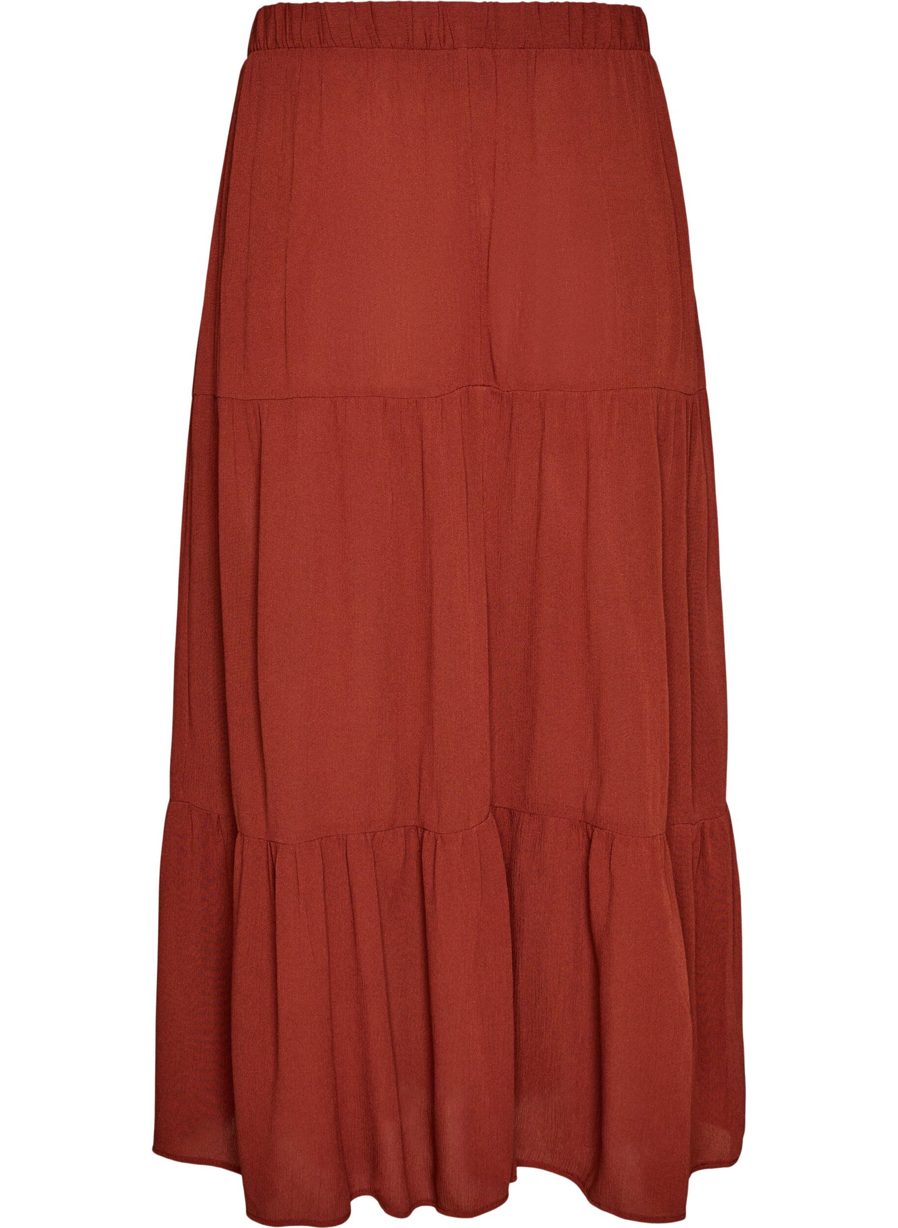 Zizzifashion Long skirt with elasticated waist, Red, Packshot image number 1