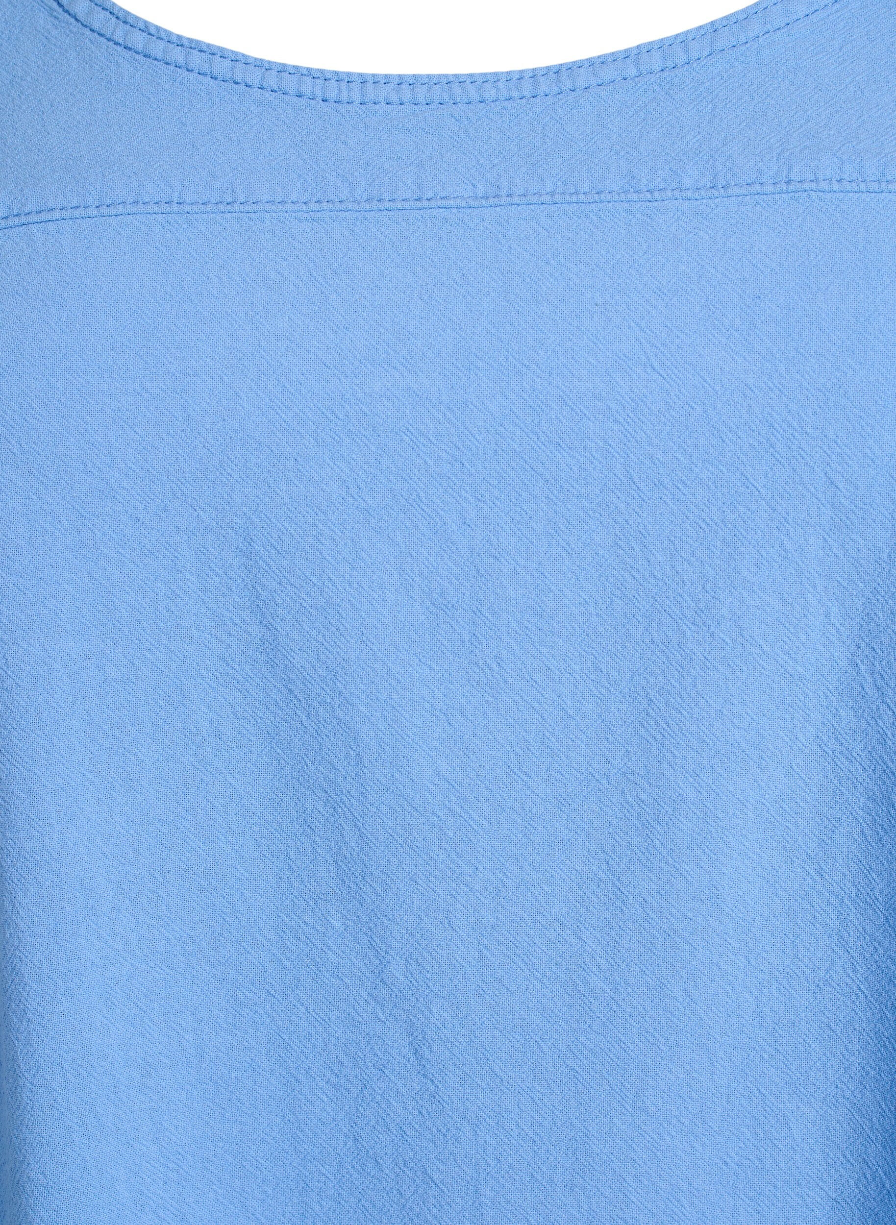 Zizzifashion Short sleeve cotton dress, Light Blue, Packshot image number 2