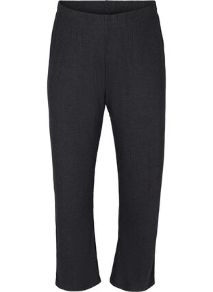 Loose trousers made from ribbed material, Dark Grey Melange, Packshot image number 0