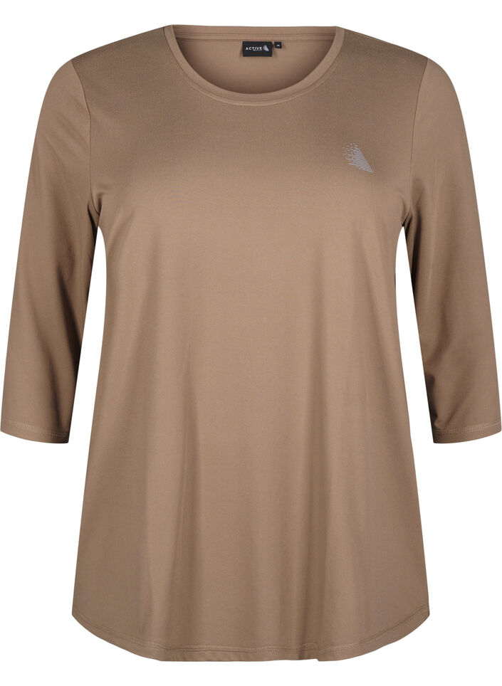 Training blouse with 3/4 sleeves, Beige, Packshot image number 0