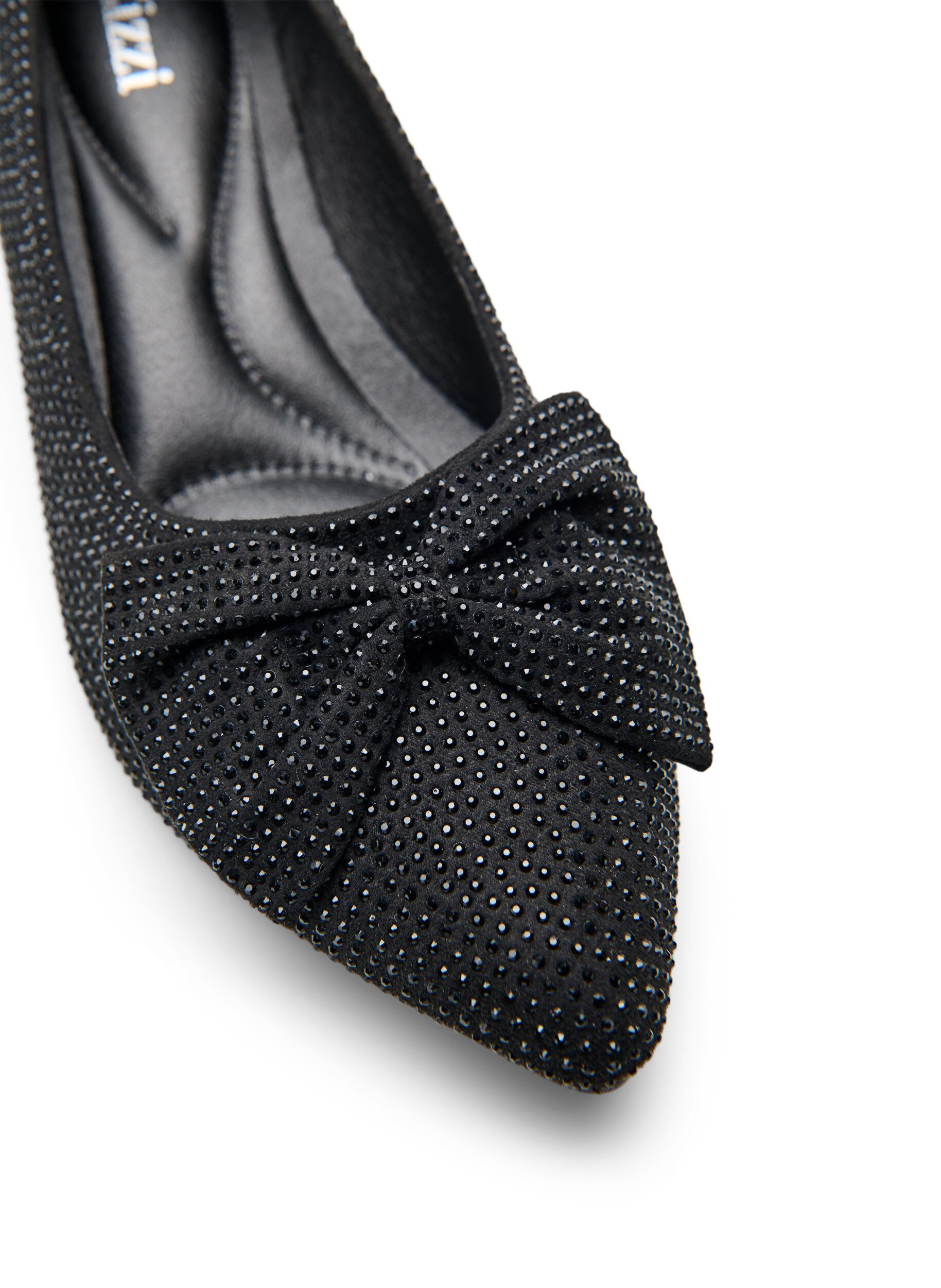 Zizzifashion Wide fit - Pumps with bow and rhinestones, Black, Packshot image number 3