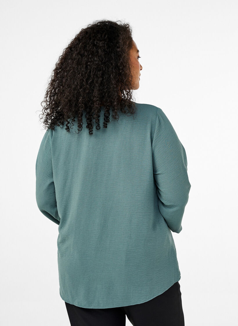Blouse with 3/4 sleeves, Green, Model image number 2