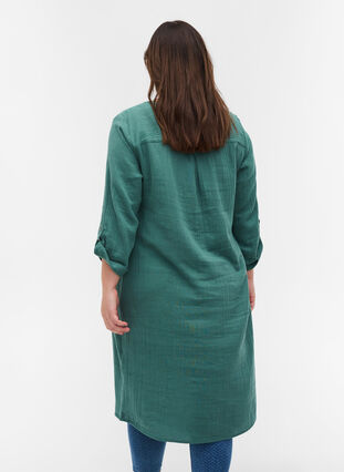 Cotton dress with 3/4 sleeves, Sea Pine, Model image number 1