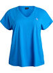 Loose training t-shirt with v-neck, Blue, Packshot image number 0