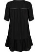 Striped viscose dress with lace ribbons, Black, Packshot image number 1