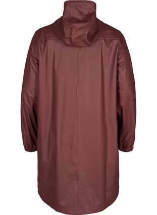 Rain jacket with hood and button fastening, Bitter Chocolate, Packshot image number 1