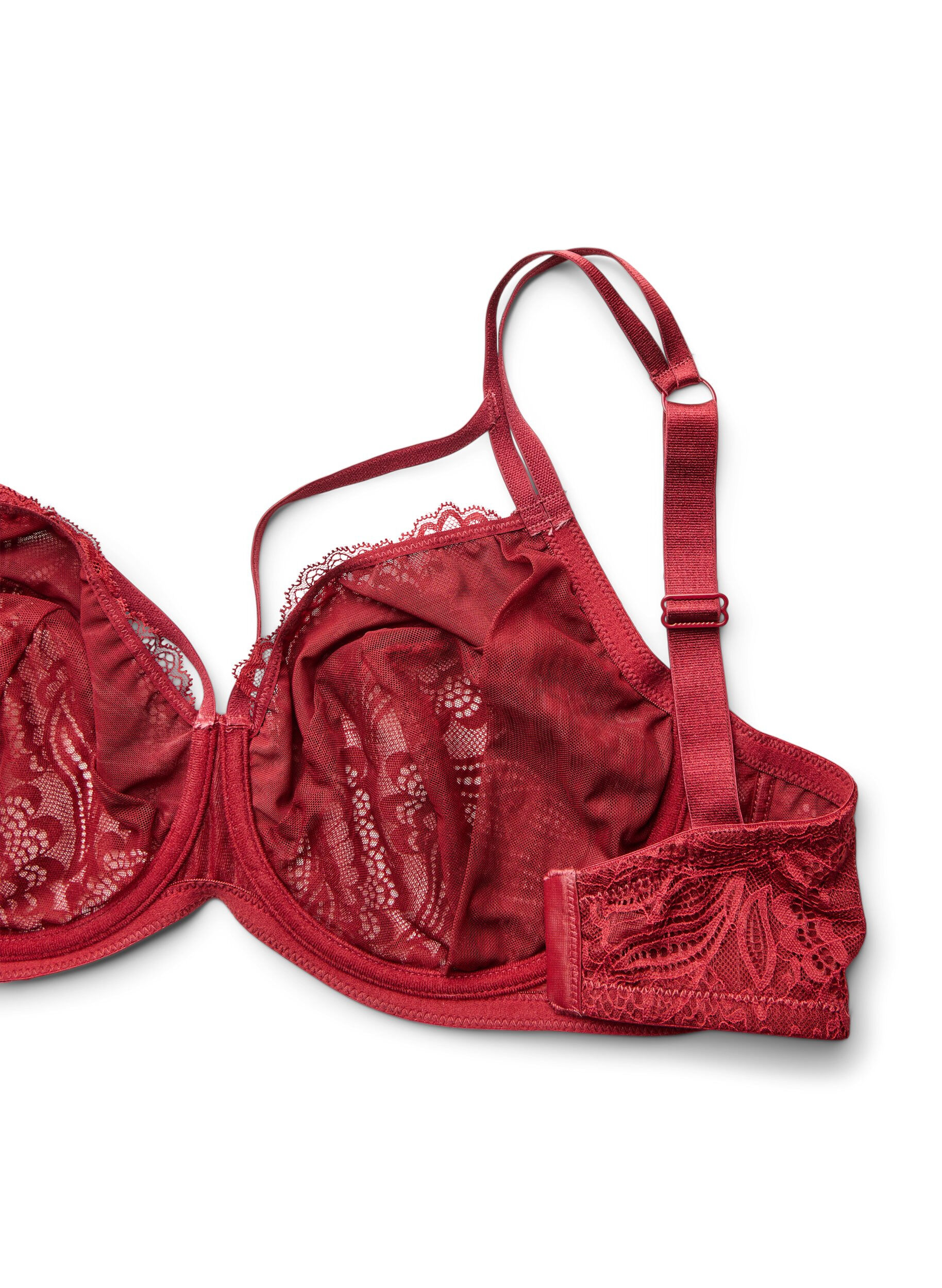 ZizzifashionFull coverage bra with lace and double straps, Black, Packshot image number 3