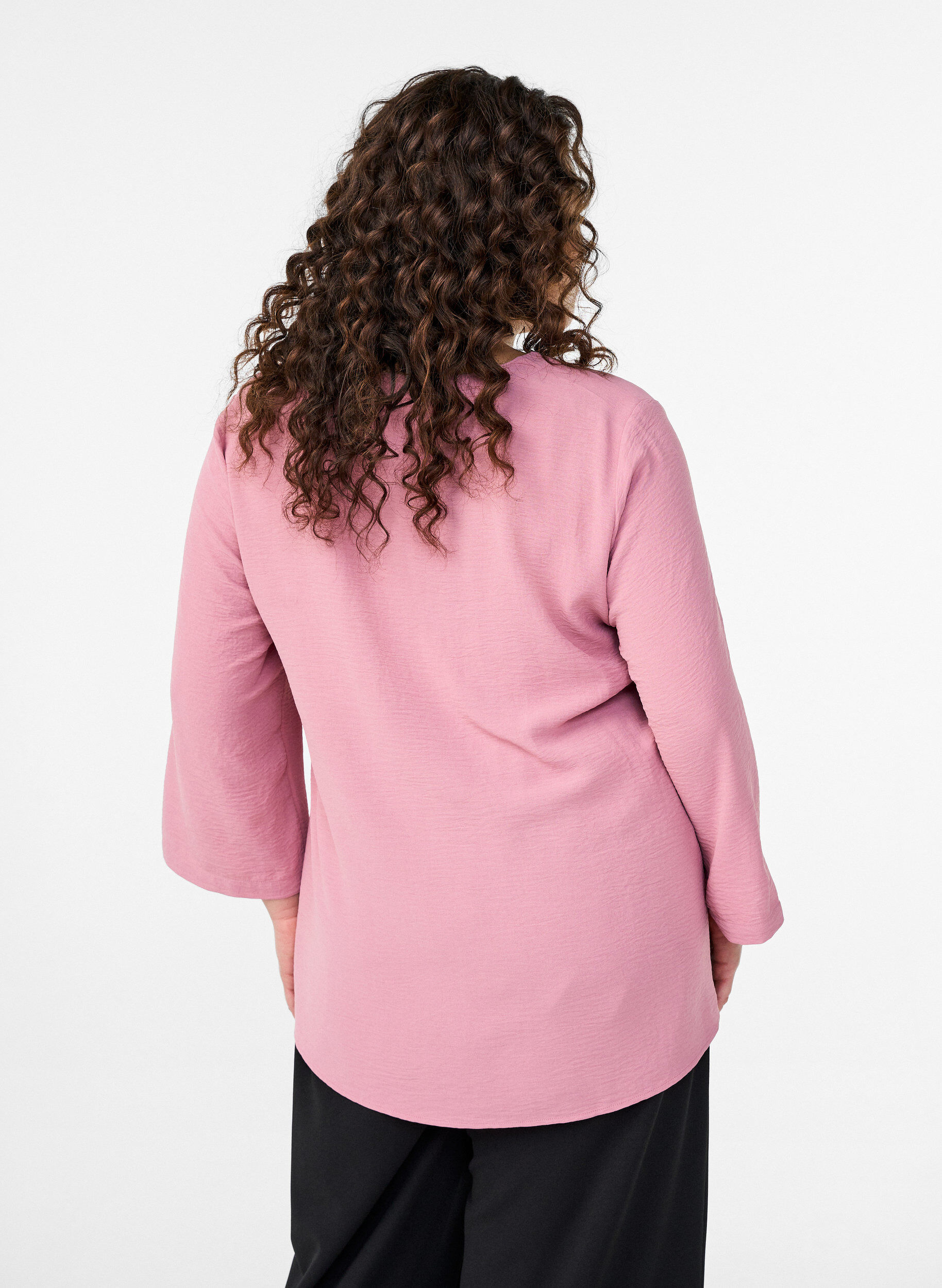 ZizzifashionBlouse with 3/4 sleeves, Rose, Model image number 2