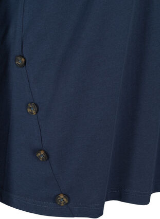 Cotton t-shirt with buttons, Black Iris, Packshot image number 3