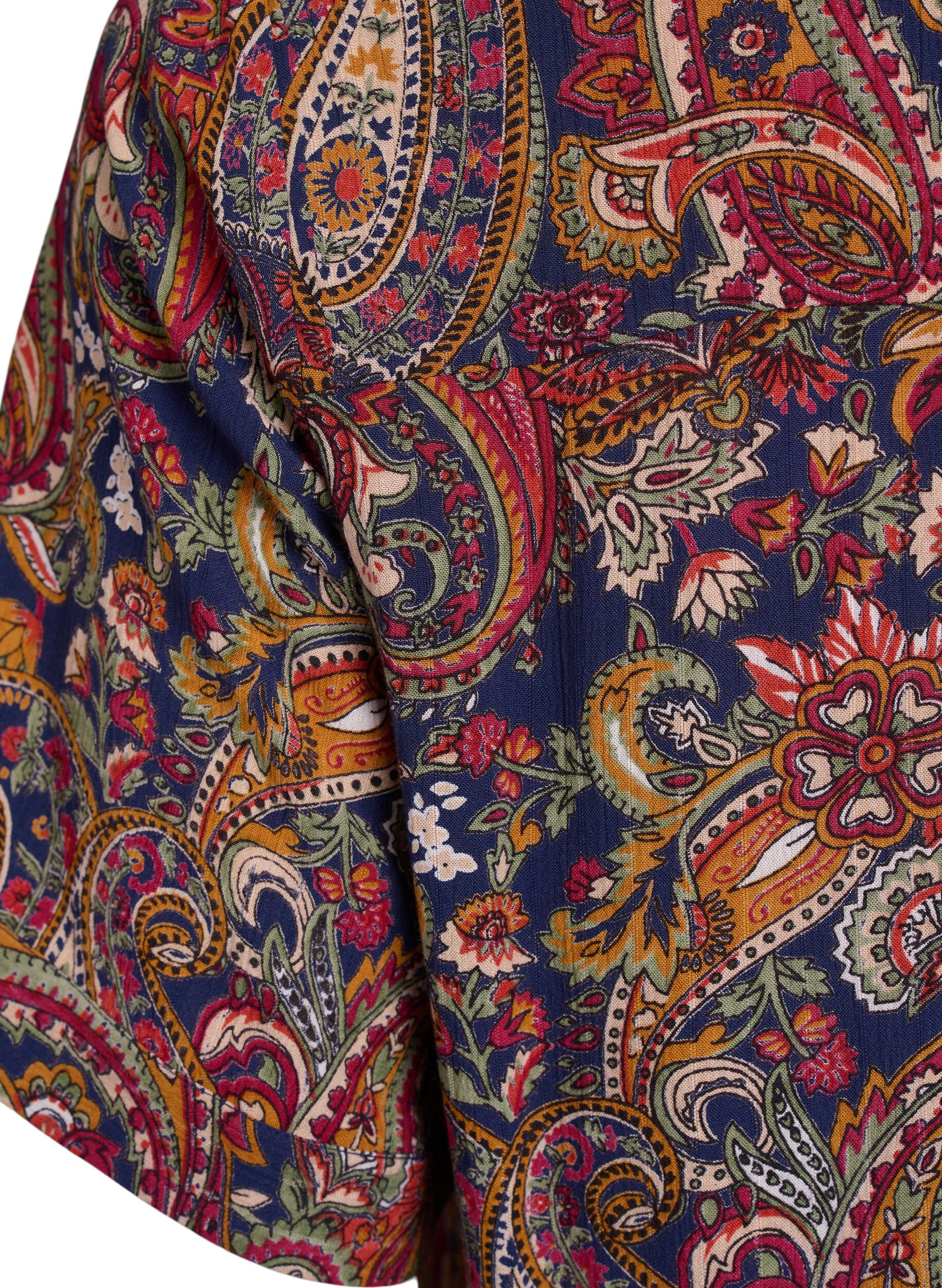 Zizzifashion Tunic with short sleeves and paisley print, Blue, Packshot image number 3