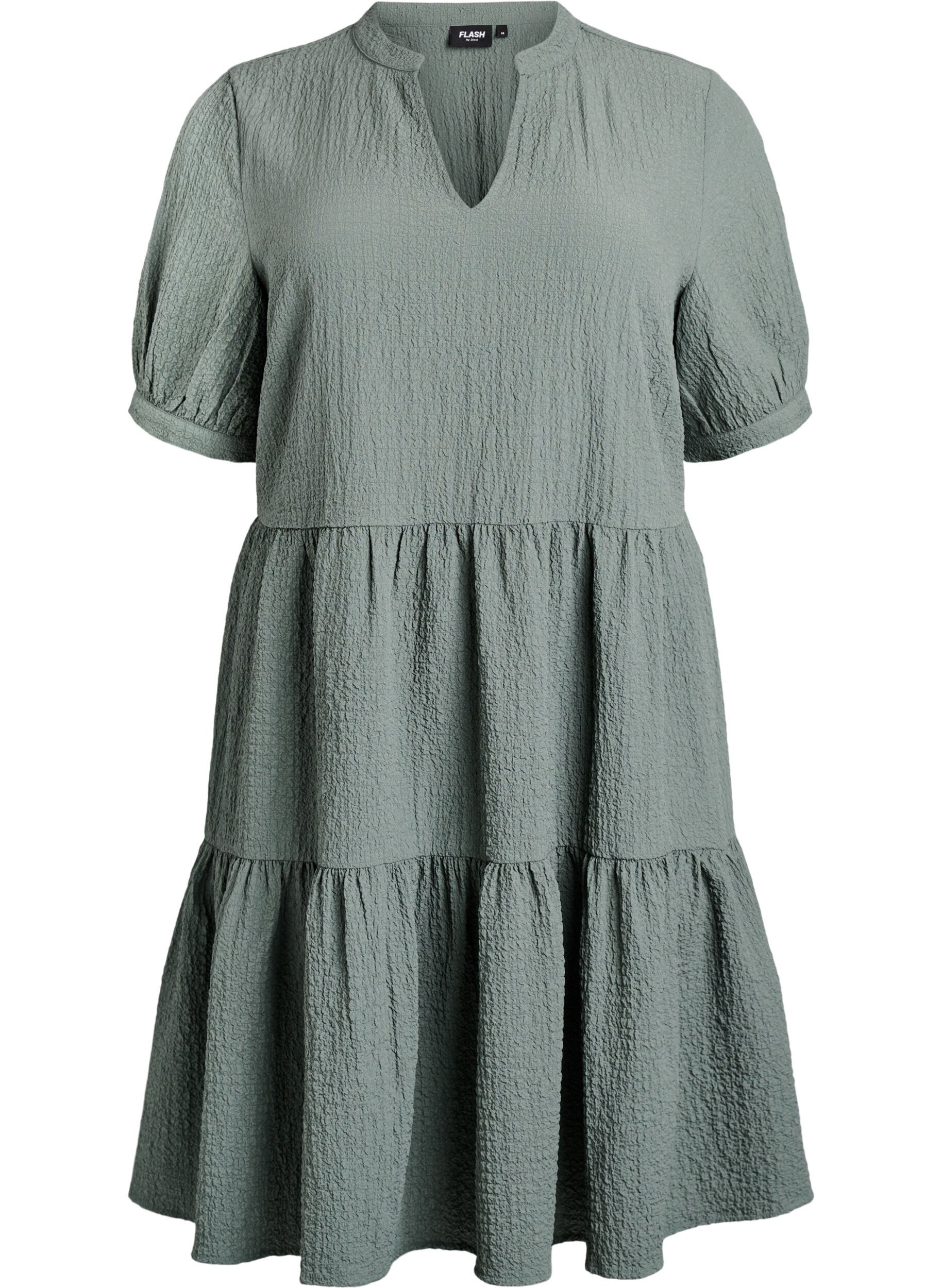 Zizzifashion Short A-line dress, Green, Packshot image number 0