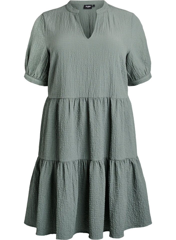 Short A-line dress, Green, Packshot image number 0