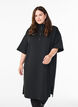 Short sweatshirt dress with high collar and zip, Black, Model image number 0
