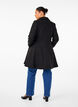 A-line wool coat with pockets, Black, Model image number 2