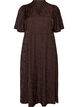 Midi jacquard dress with paisley pattern and wing sleeves, Brown, Packshot image number 0