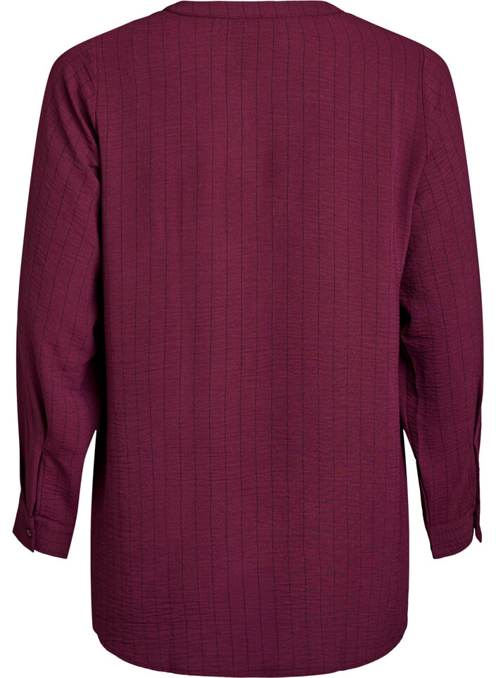 FLASH - Pinstripe shirt blouse, Red, Packshot image number 1