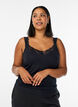 Viscose top with lace edge, Black, Model image number 0