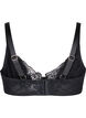 Full coverage bra with rhinestones, Black, Packshot image number 1