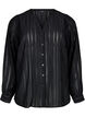 Striped shirt blouse with sheer stripes, Black, Packshot image number 0