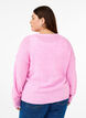 Long-sleeved knitted jumper with wool and a round neck, Begonia Pink Mel., Model image number 1