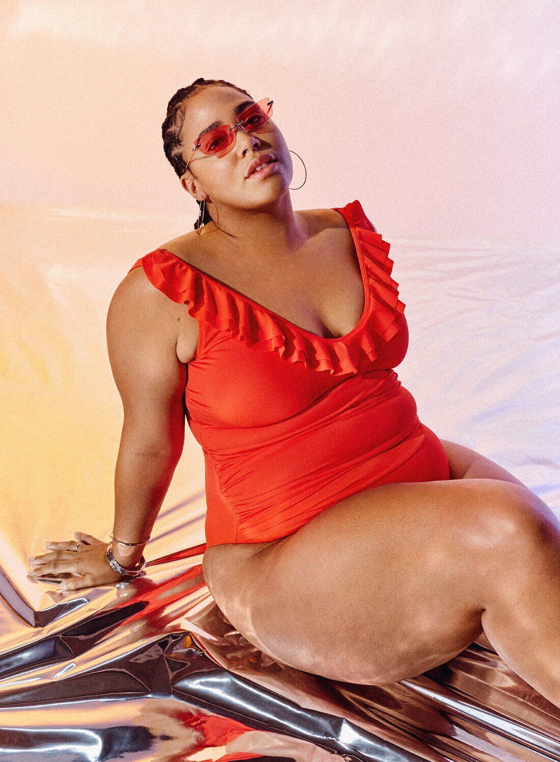 Red swimsuit, , Model