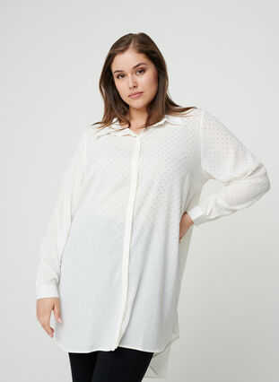 Long shirt with studs, Snow White, Model image number 0