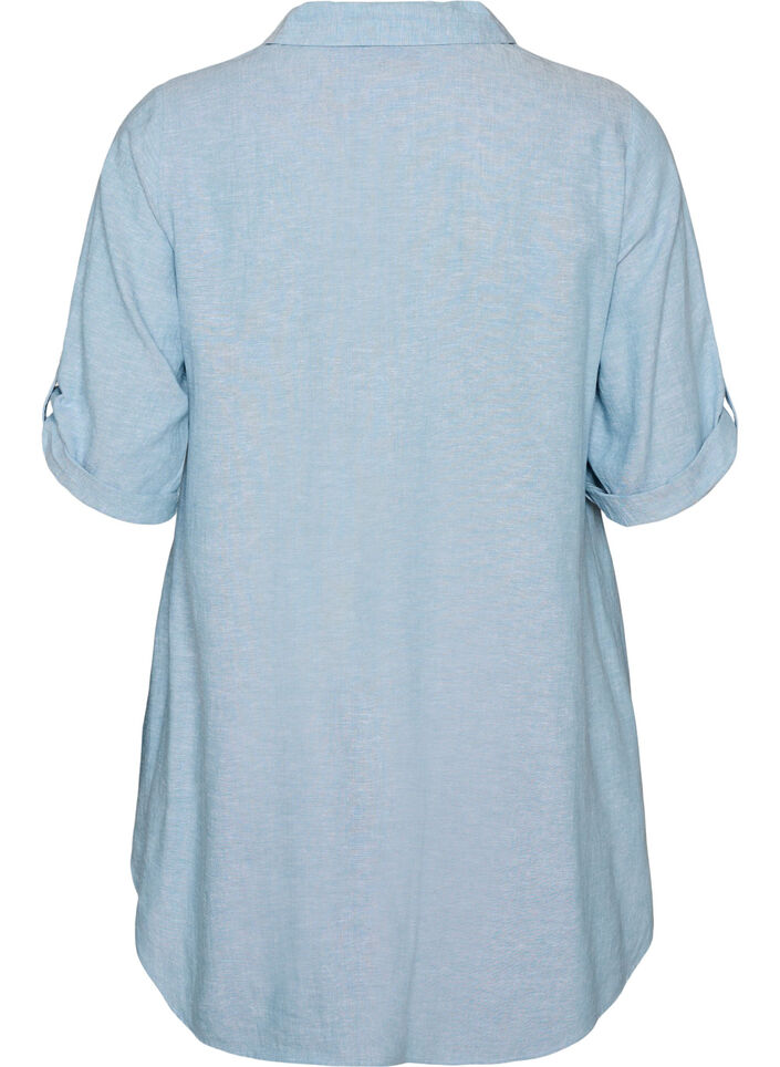 Linen and viscose tunic with A-shape, 2462, Packshot image number 1
