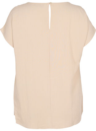 Short-sleeved viscose blouse with round neck, Oxford Tan, Packshot image number 1