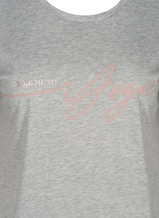 Sports t-shirt print on the chest, Light Grey Melange, Packshot image number 2