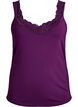 Viscose top with lace edge, Purple, Packshot image number 0