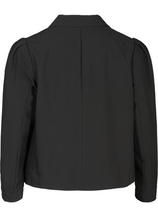 Cropped blazer with puff sleeves, Black, Packshot image number 1