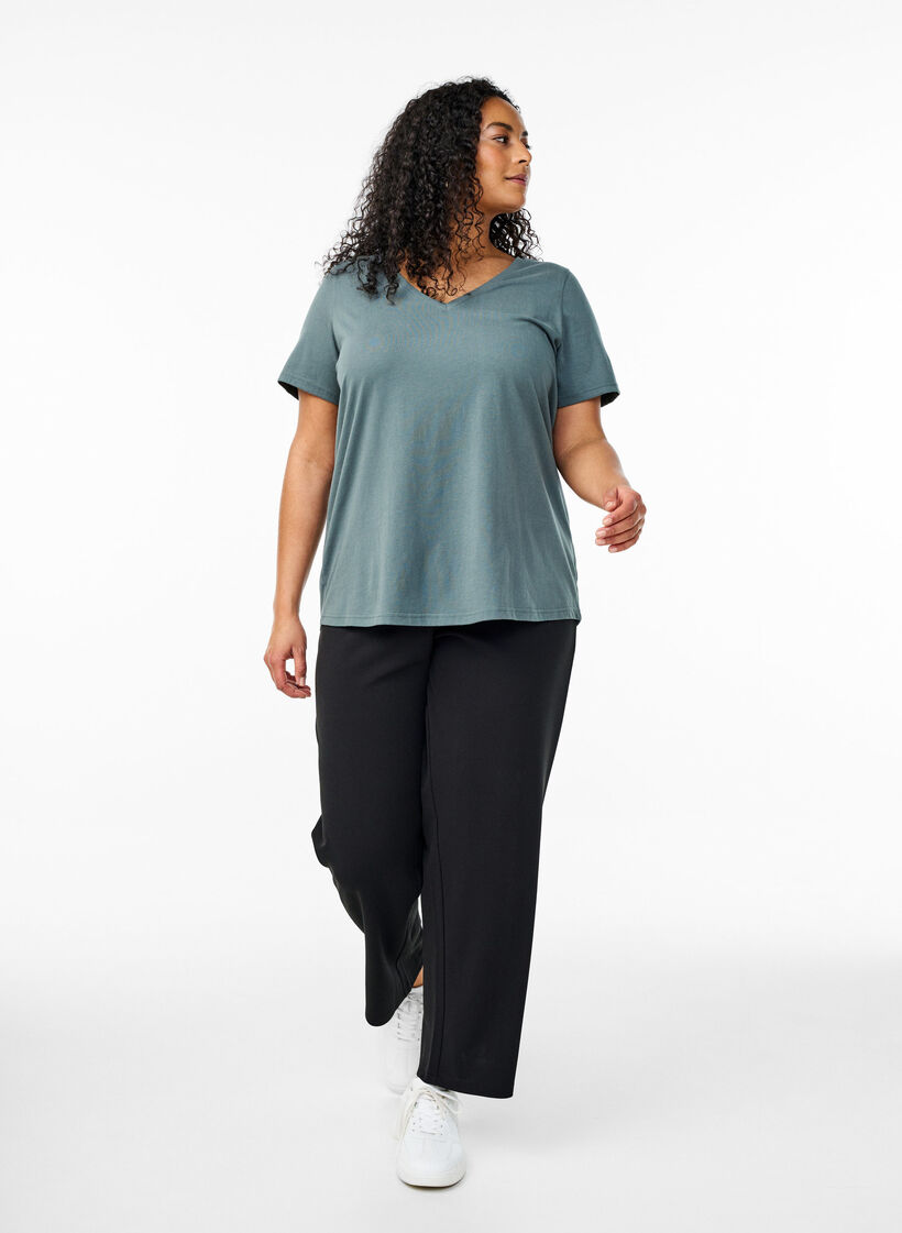 FLASH - V-neck T-shirt, Green, Model image number 1