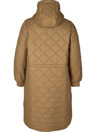 Quilted lightweight jacket with hood, Tobacco Brown, Packshot image number 1