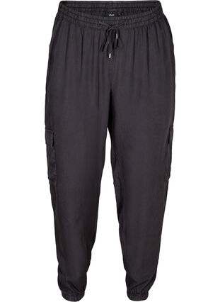 Lyocell trousers with large pockets, Black, Packshot image number 0