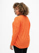 V-neck blouse with hole pattern, Carrot, Model image number 1