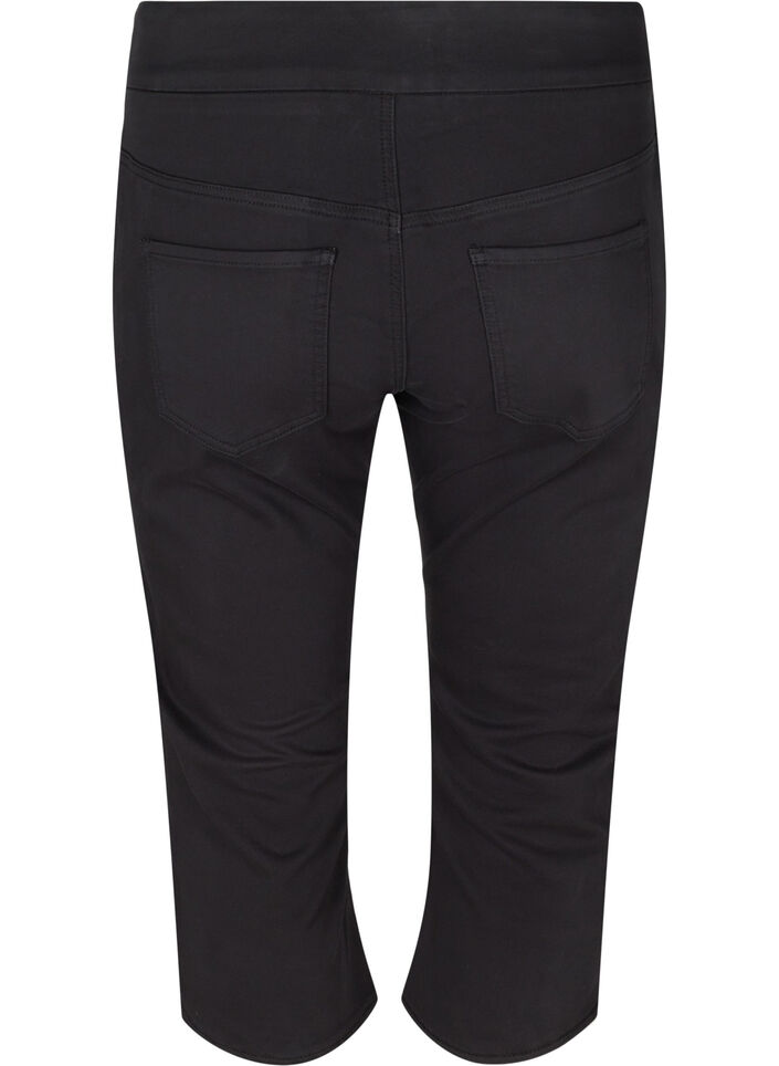 Close fitting cotton blend capris, Black, Packshot image number 1