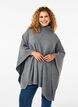 Poncho with high neck, Medium Grey Melange, Model image number 0